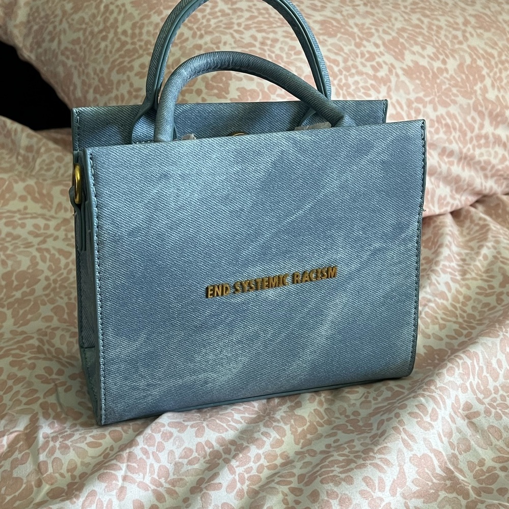 RARE 💙END SYSTEMIC RACISM Brandon Blackwood mini purse denim - NEW 💙